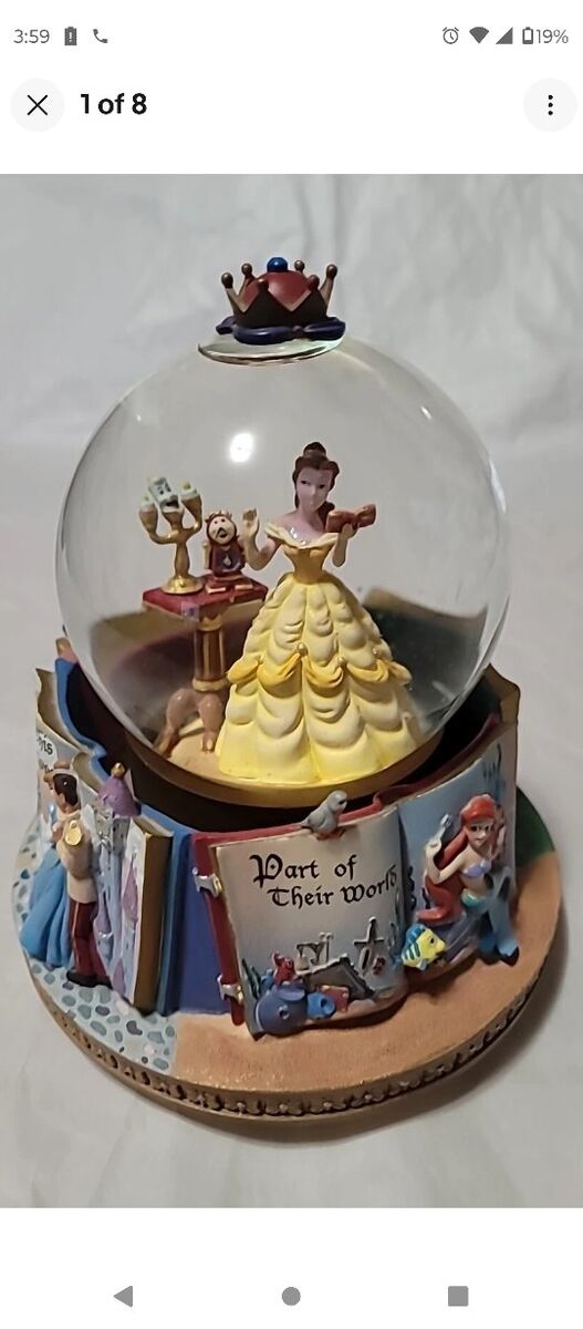 Disney beauty and the beast rotating snow globe -