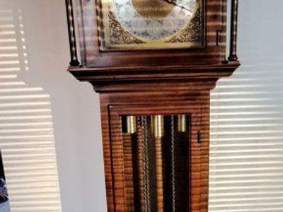 Howard Miller Grandfather Clock 76870 - Dark Wood, Ornate Face, Chimes