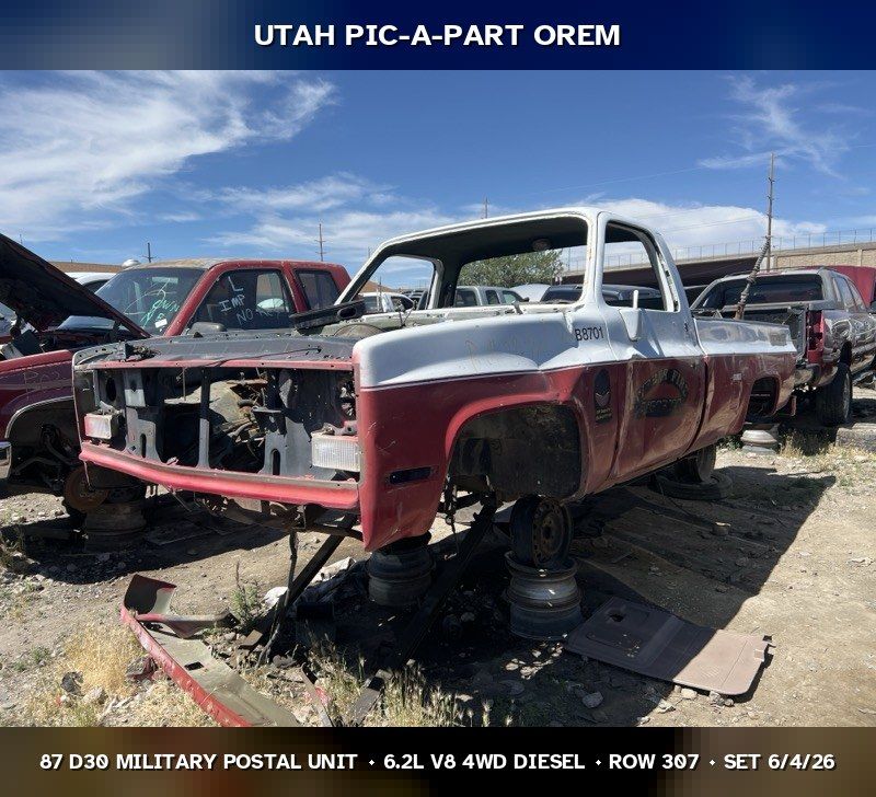 1987 Chevrolet D30 Military Postal Unit Parts - UTPAP Orem