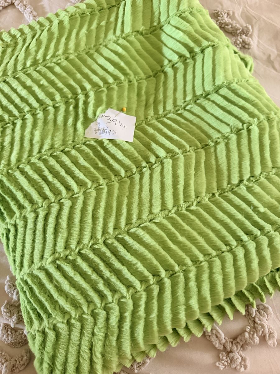 Lime Green Textured Zigzag Faux Fur Fabric 39.5"