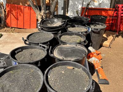 Rubber beads for Turf- 12 trash cans full
