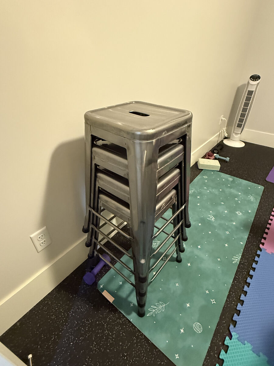 6 metal counter height stools