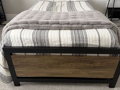 Twin bed frame, headboard, footboard