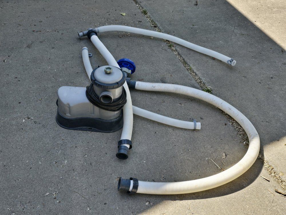 pool pump and pool.
