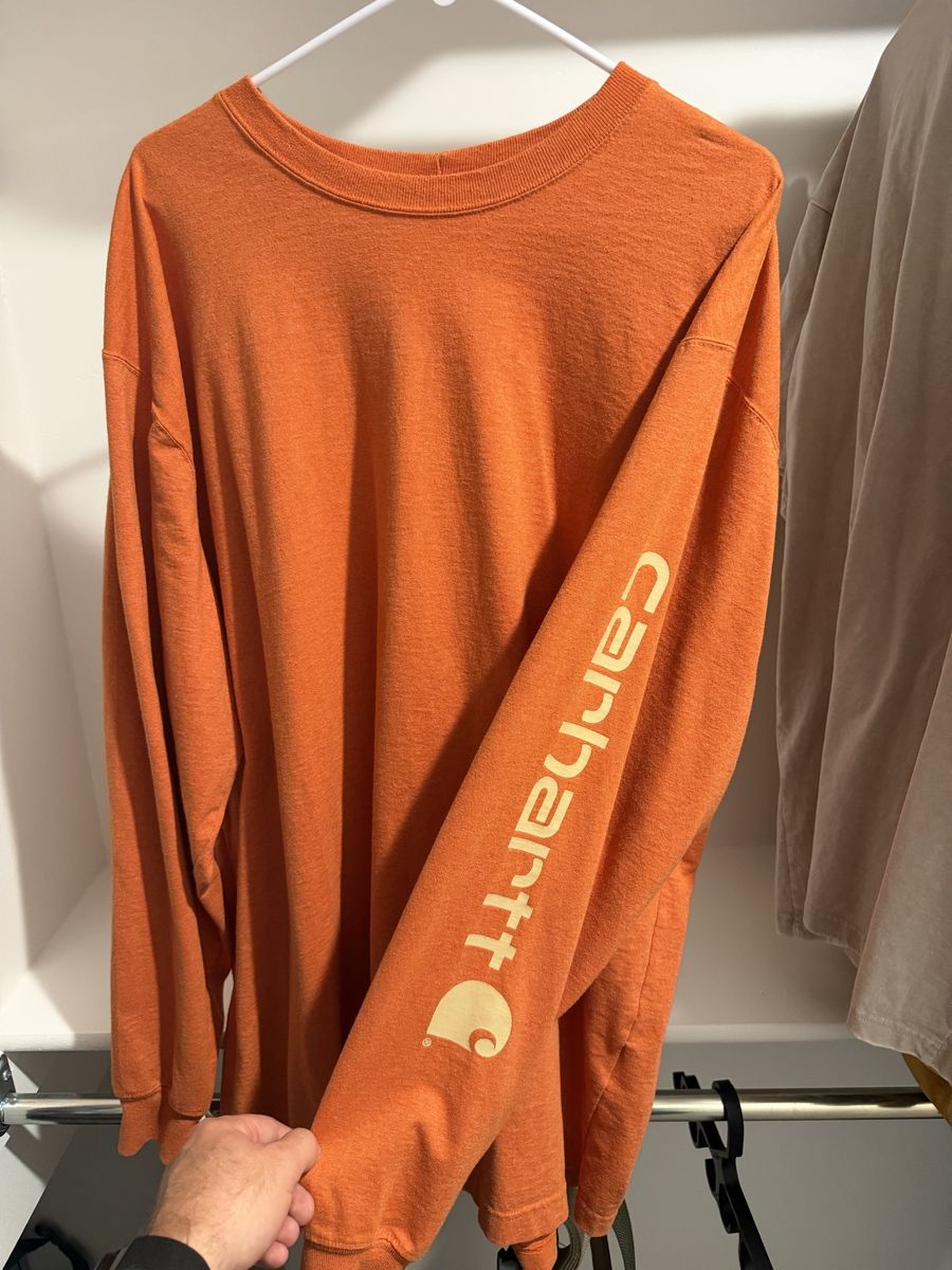 Men’s Carhartt Loose Fit Long Sleeve T-Shirt Orange XL