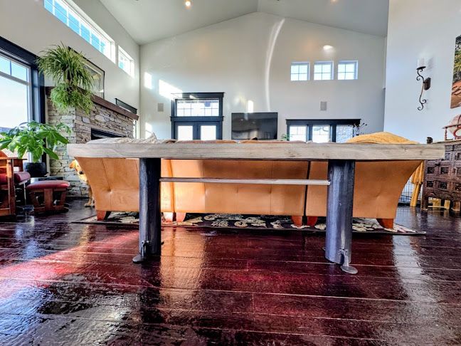 Handmade Solid Wood Herringbone Sofa Table / Console Table – Rustic Boho Style