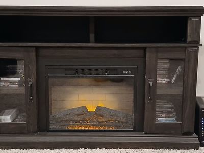 TV stand with fireplace
