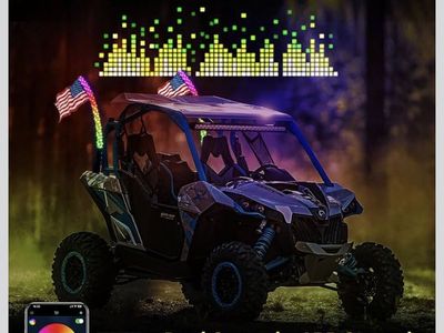 2PCS 2FT LED Whip Lights with 16 Million Colors, IP67 Waterproof, Flexible & Durable for Off-Road Vehicles