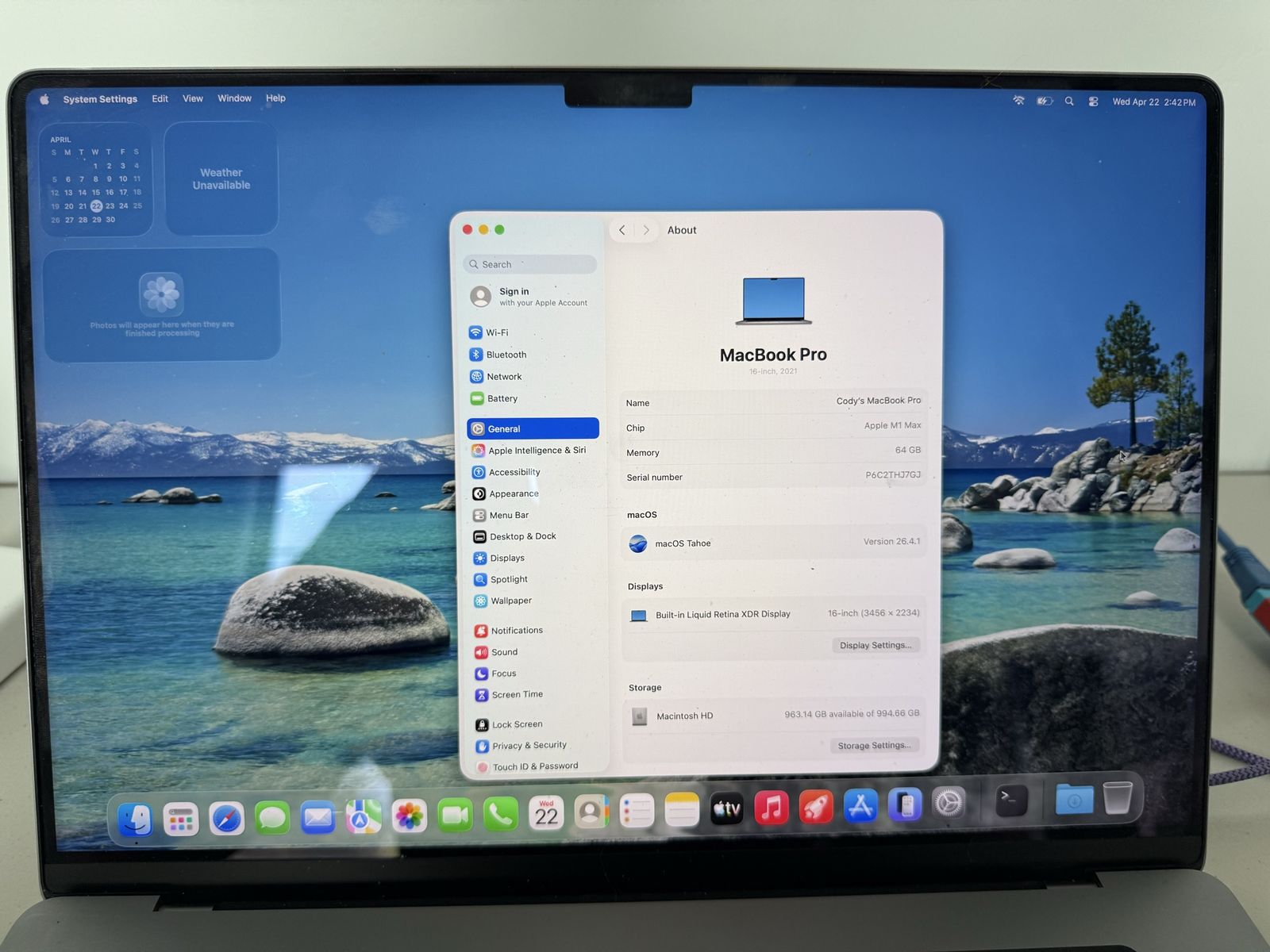 Apple MacBook Pro 2021 M1 Max 16” 64GB RAM 1TB HD