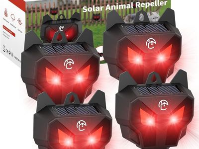 NEW Solar Nocturnal Animal Repeller with Red LED Flashing Lights – Waterproof Predator Lights
