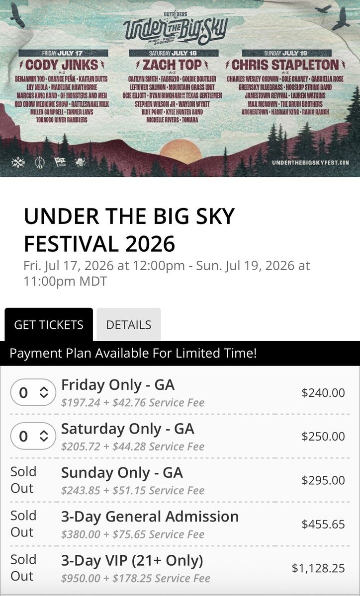 Under the Big Sky Festival