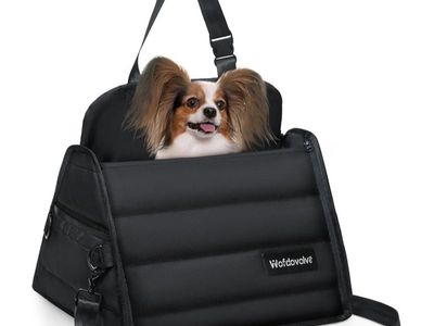 Wofdovolve Dog Car Seat with 2 Sotrage pockets for small Dogs cats under 30lbs