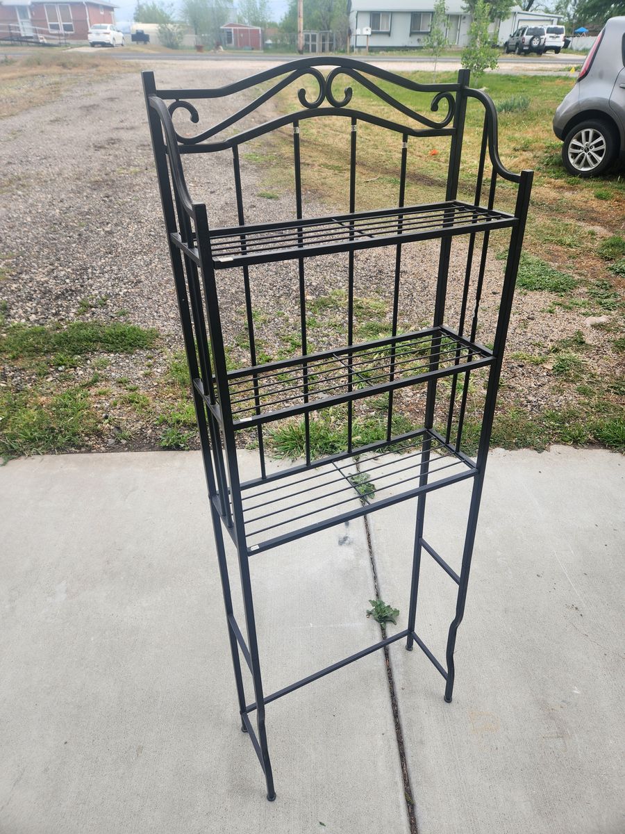 Black Over-Toilet Storage Shelves
