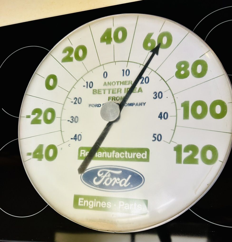 Vintage 1960's Ford Thermometer Jumbo Dial Ohio Co