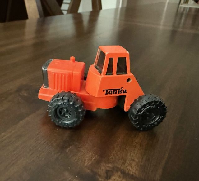 Vintage 1992 TONKA Orange Construction Truck Play Toy