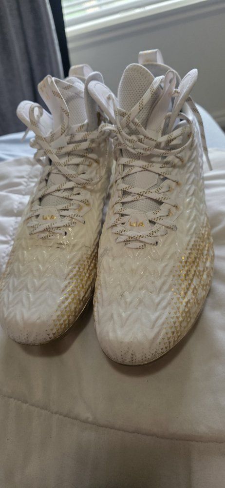 Under Armour Spotlight Clone Cleats Men's Size 14 White/Gold