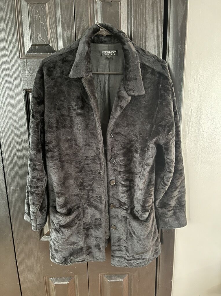 Black Faux Karen Kane Fur Coat
