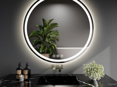 28" Round Bathroom Mirror with Lights - Anti-Fog