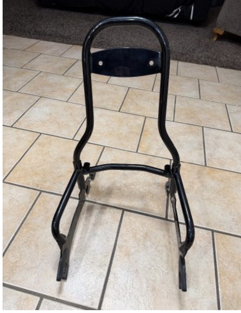 Motorcycle Sissy Bar Passenger Backrest - Black, Universal Fit