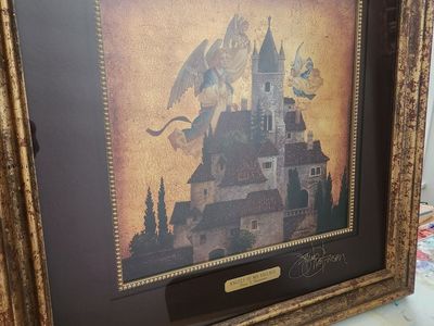 James Christensen custom framed art, Angels Of My Village. Limited edition signed and numbered (342/650)