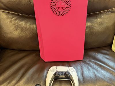 Sony PlayStation 5 PS5 Digital Edition - Red Custom Plates, White Controller, Cables