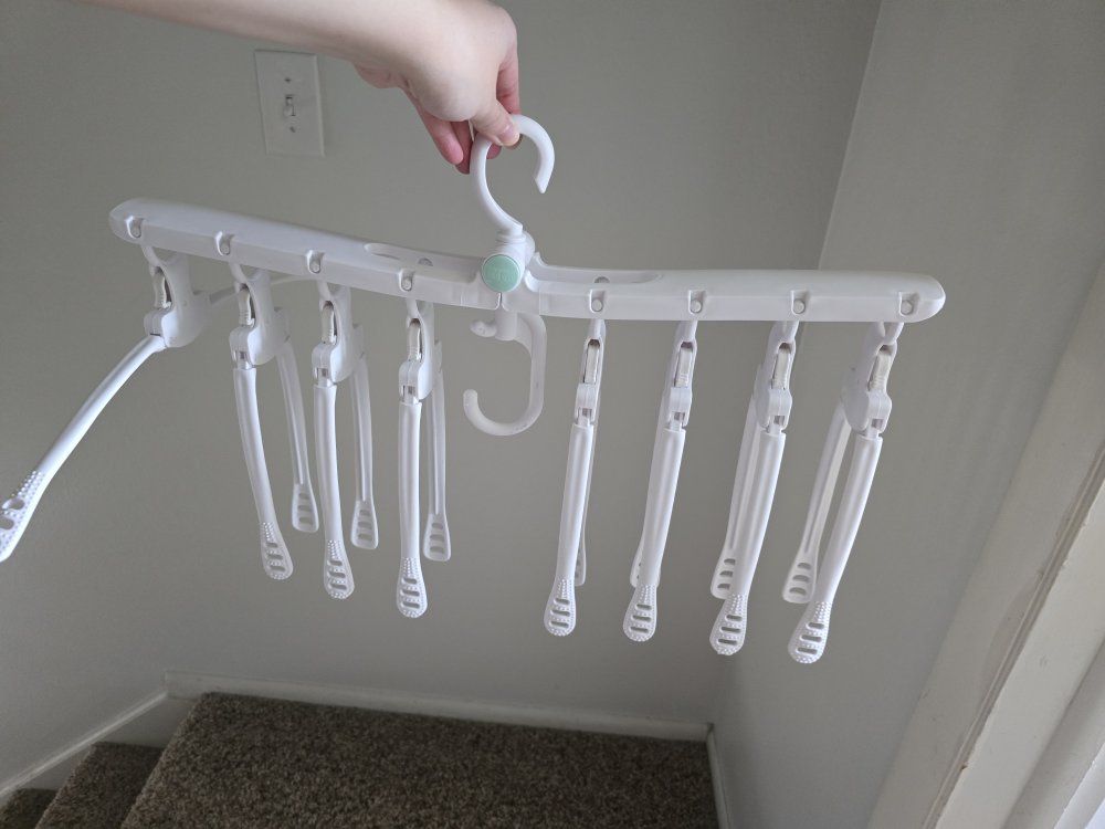Multi-functional Folding Clothes Hanger Space Saving Organizer White