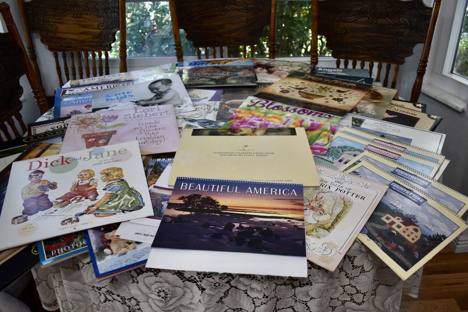 Several Assorted Unmarked Older Calendars For Art Journaling, Scrap Booking And More ( Most Never Used )