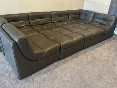Gray Leather Sectional