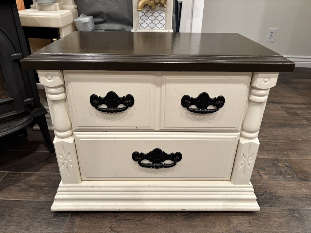 Cream Nightstand Farmhouse Look Cute
