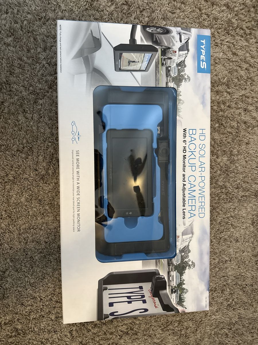 TYPE S HD Solar-Powered Backup Camera with 6" HD Monitor and Adjustable Lens