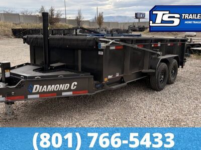 7x16 Diamond C LPT 207 Dump Trailer - 32" Sides - 15.5K GVWR - 14 Ply Tires, Long Arm Tarp