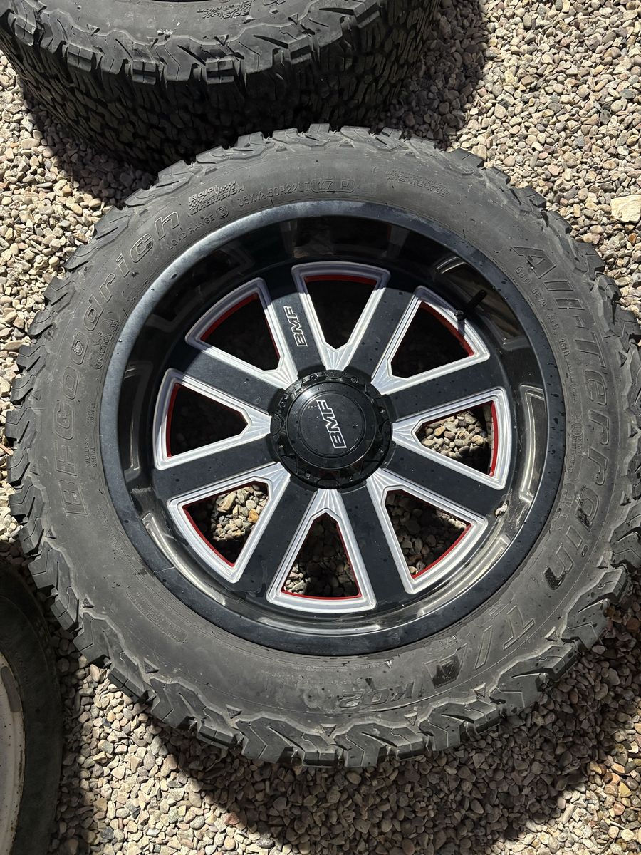 22" BMF Hustle-R Wheels 6x135 Ford F150 Rims 35" BFG Tires