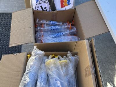 Two Boxes Full Of Frazil Slush Tube Cups W. Straws