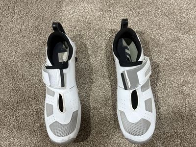 Louis Garneau Cycling Triathlon Race Shoes White Men's US 13 with Cleats