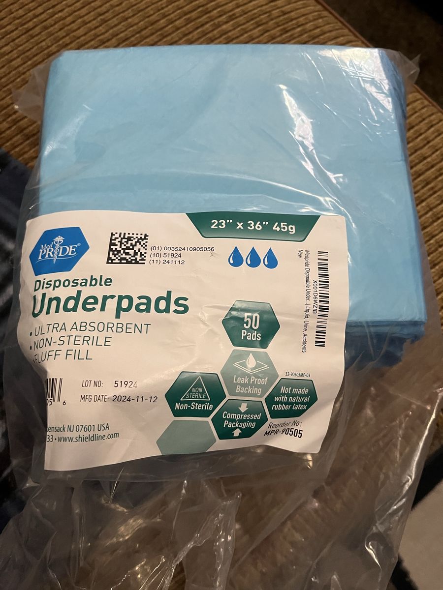 MedPride Disposable Underpads, 23"x36", Ultra Absorbent, Leak Proof Backing.