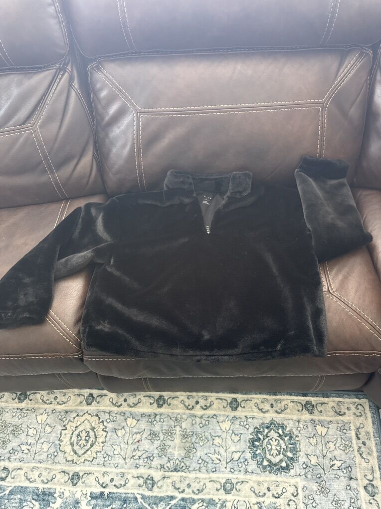 Faux Fur Black Jacket Medium Size
