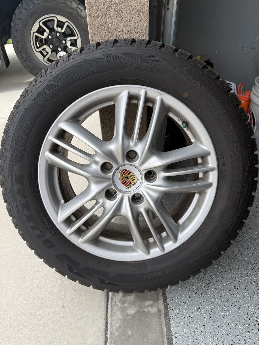 Porsche Cayenne OEM 18 Inch Wheels with 255/55/18 Blizzak DM-V2 Winter Tires