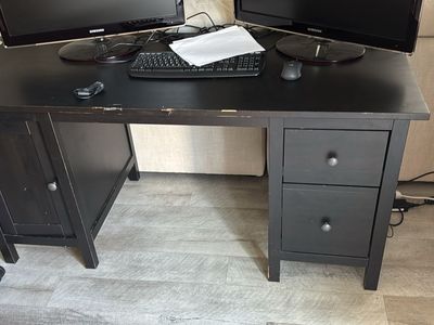 IKEA Black Hemnes Computer Desk.