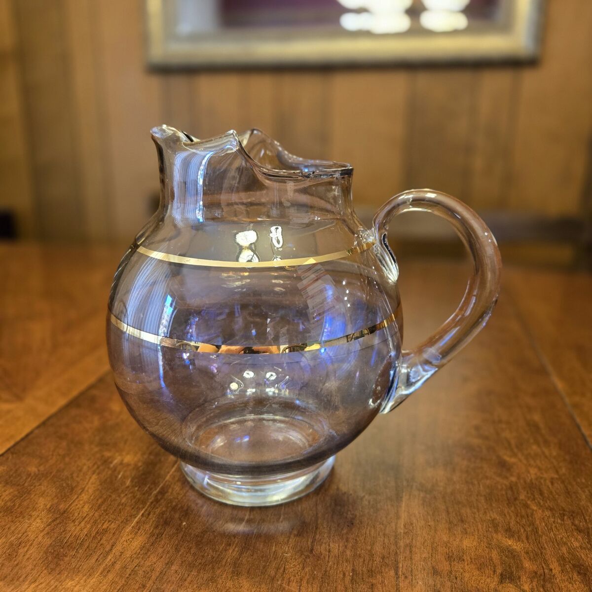 Mid Century Glass Pitcher