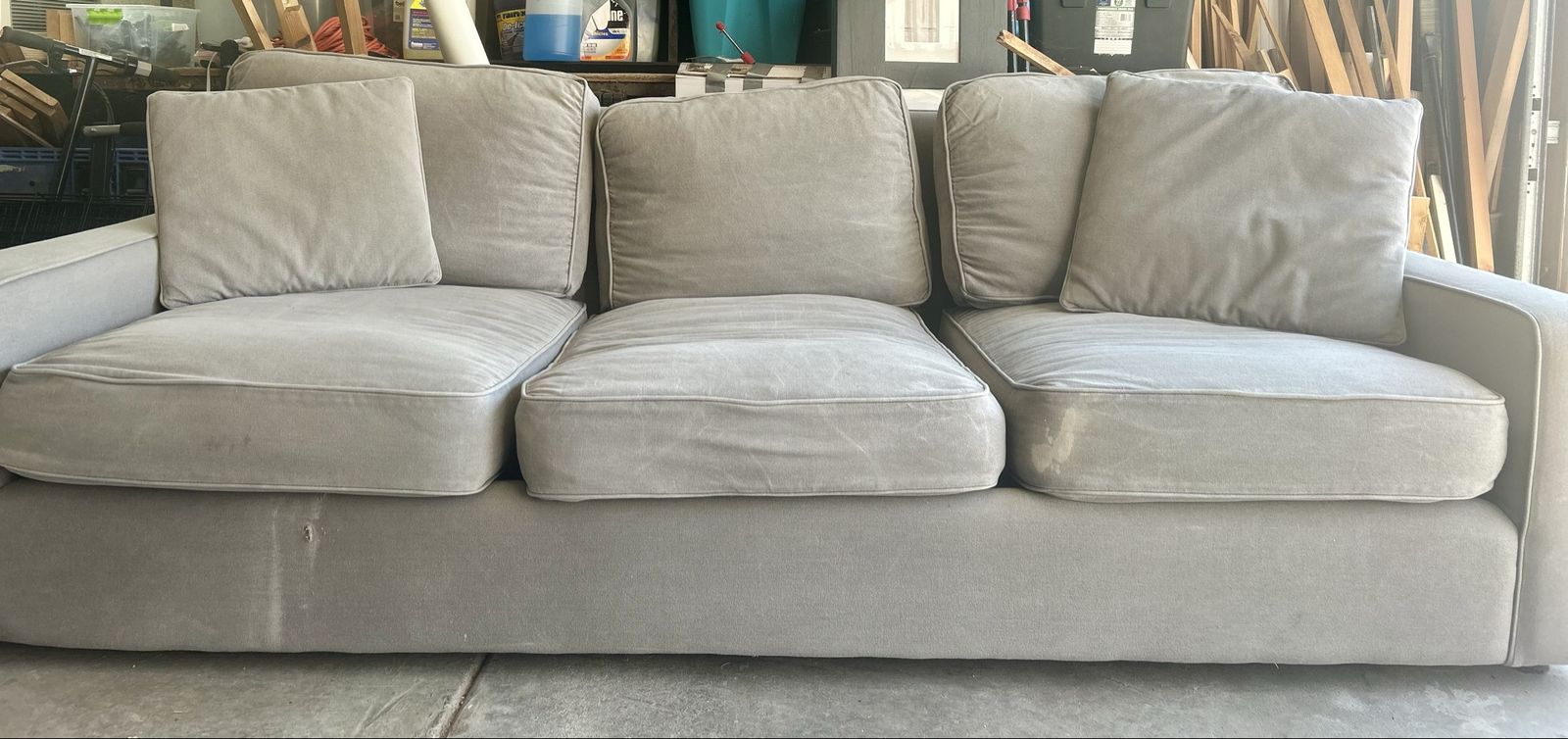 Gray Three-Seater Sofa Set