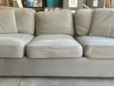 Gray Three-Seater Sofa Set