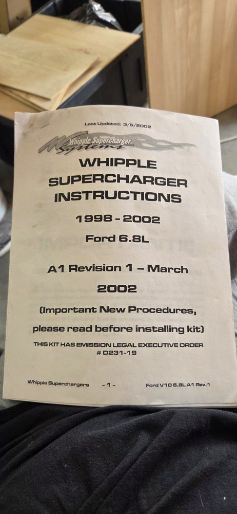 1998-2002 Ford 6.8L V10 Whipple Supercharger Kit with Instructions