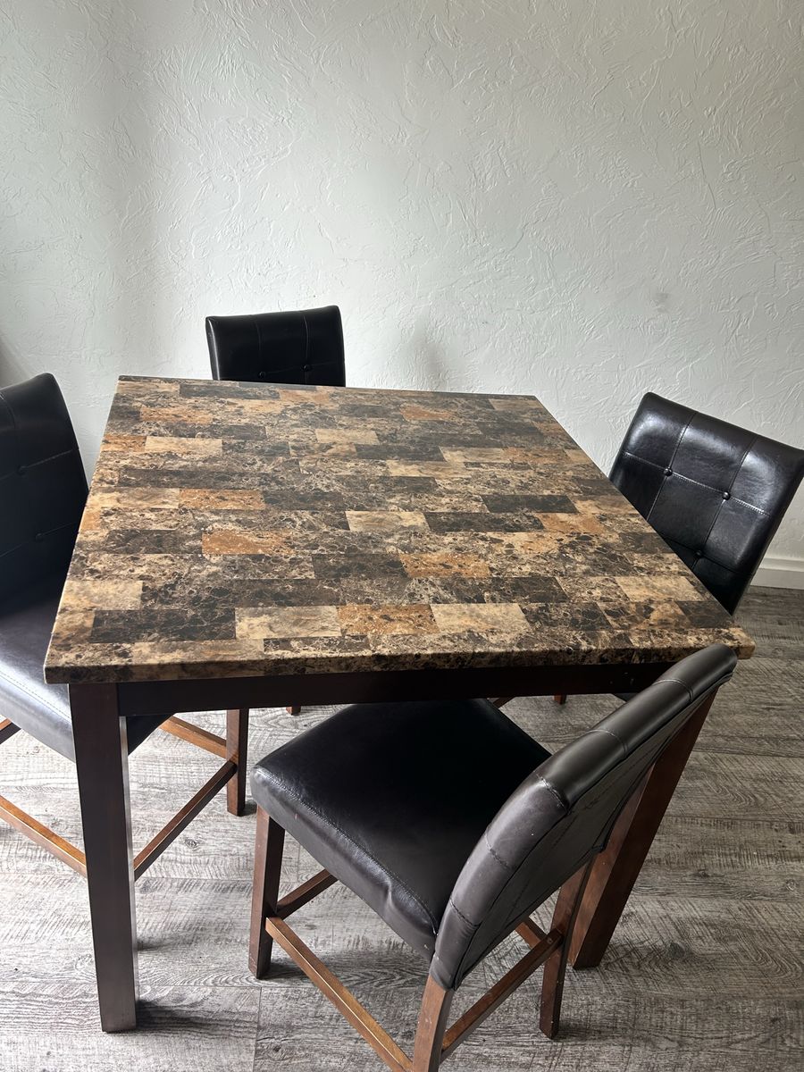 Bar height dining table set