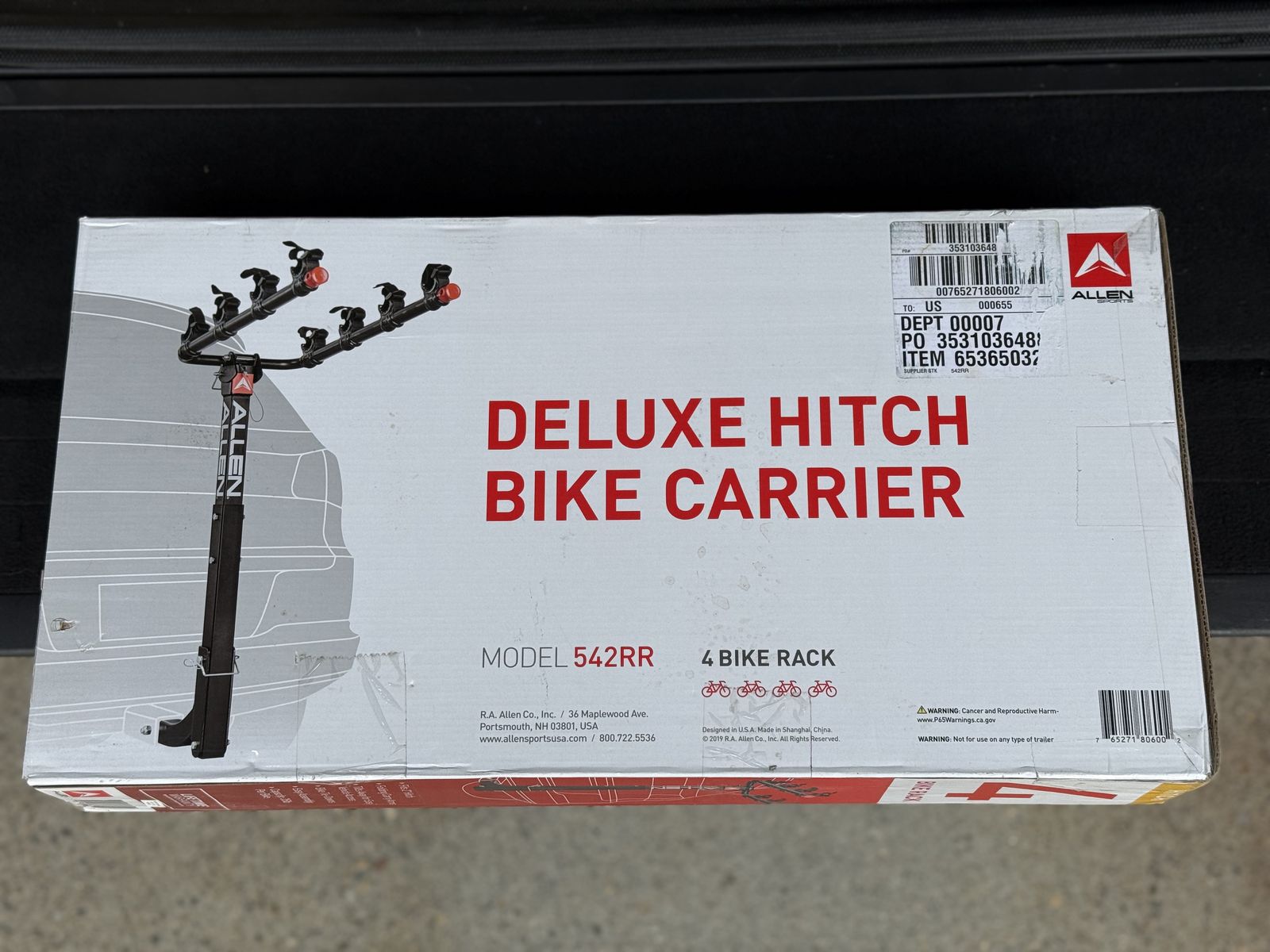 Brand New Allen 4-Bike Hitch Rack (542RR)