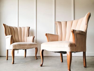 *FREE DELIVERY* Vintage Channel Back Armchairs!