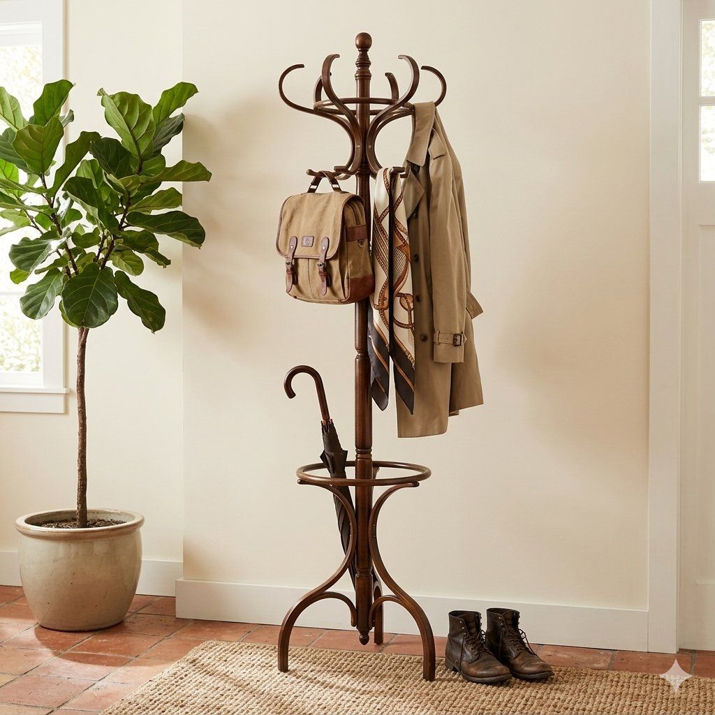 Vintage Thonet Style Bentwood Coat Rack