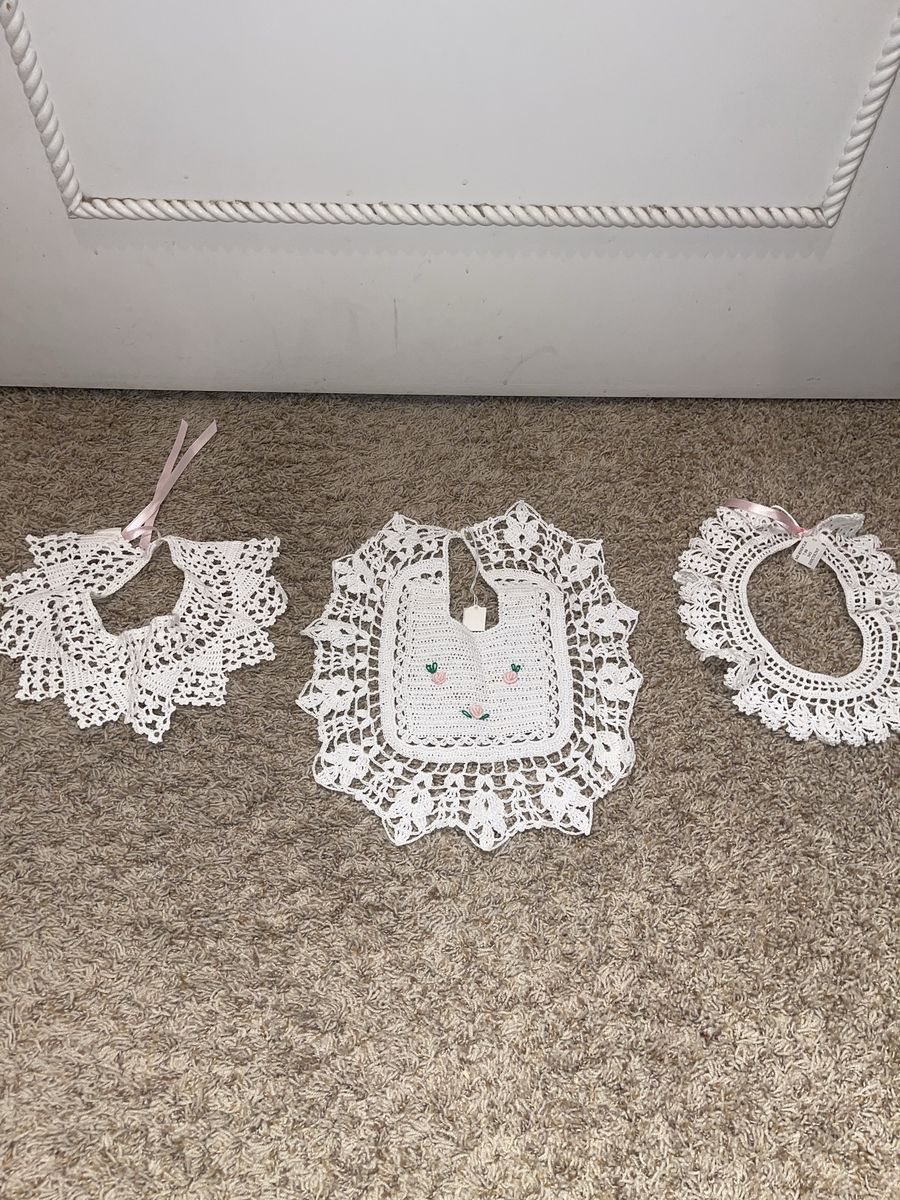 New! Crocheted, white collars - $5 each