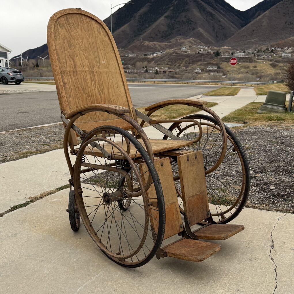 Antique Wooden Wheelchair