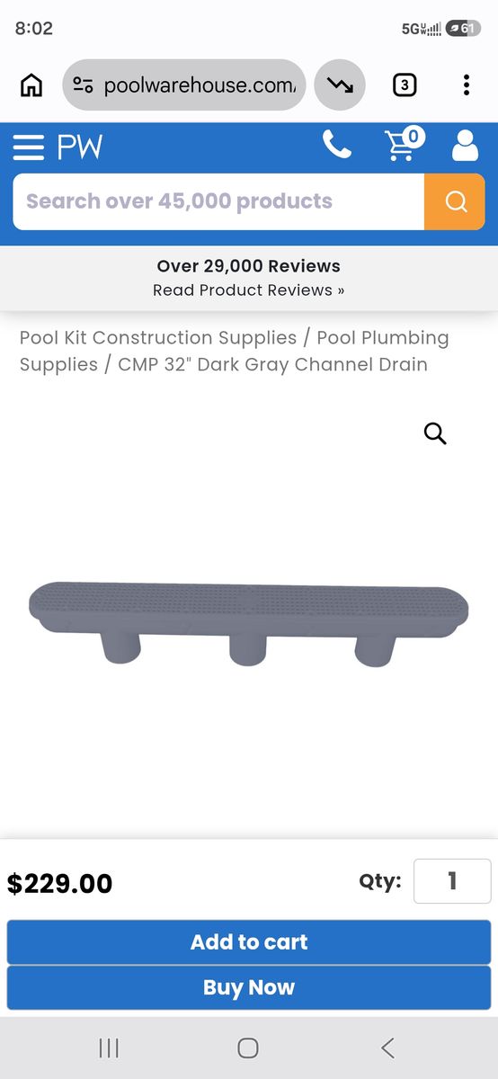 New in Box CMP 32″ Dark Gray Channel Drain