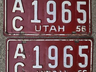 Pair of 1956 Utah license plates